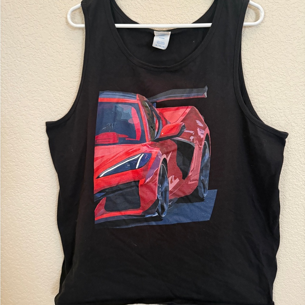 Corvette Black Red Tank Top Men’s XL